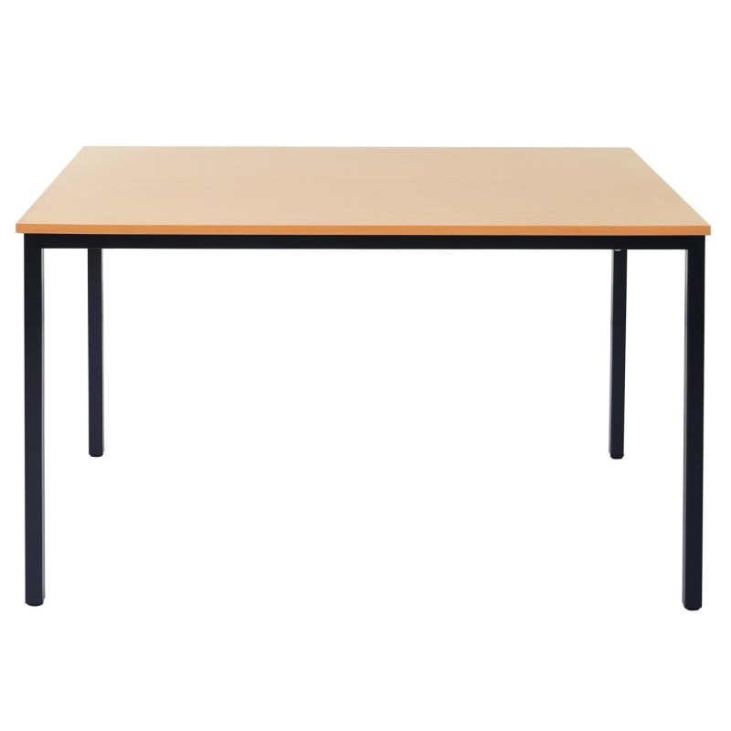 Mesa de oficina DEMI, estructura metálica y superficie en madera color negro
