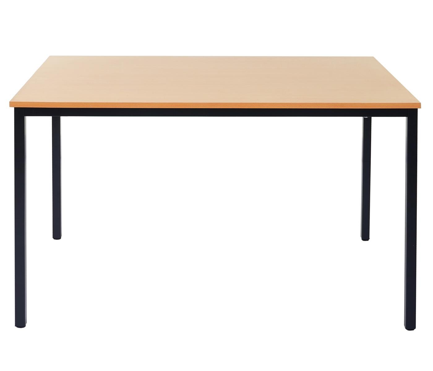Mesa de oficina DEMI, dimensiones 120x80x74,5 cm, Estructura Metálica y Superficie en Madera Color Negro