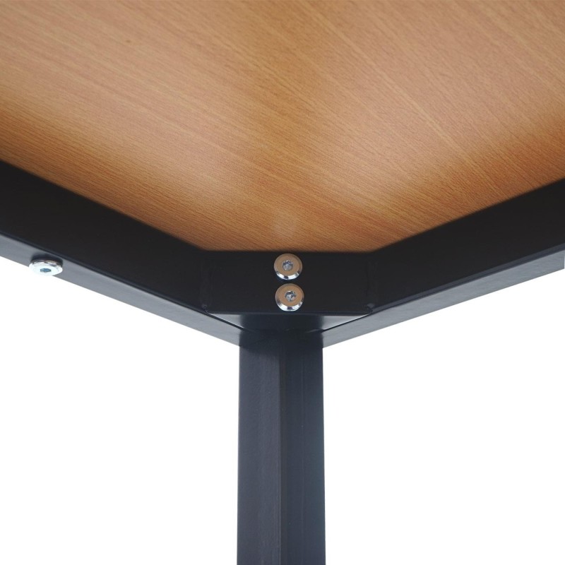 Mesa de oficina DEMI, estructura metálica y superficie en madera color negro