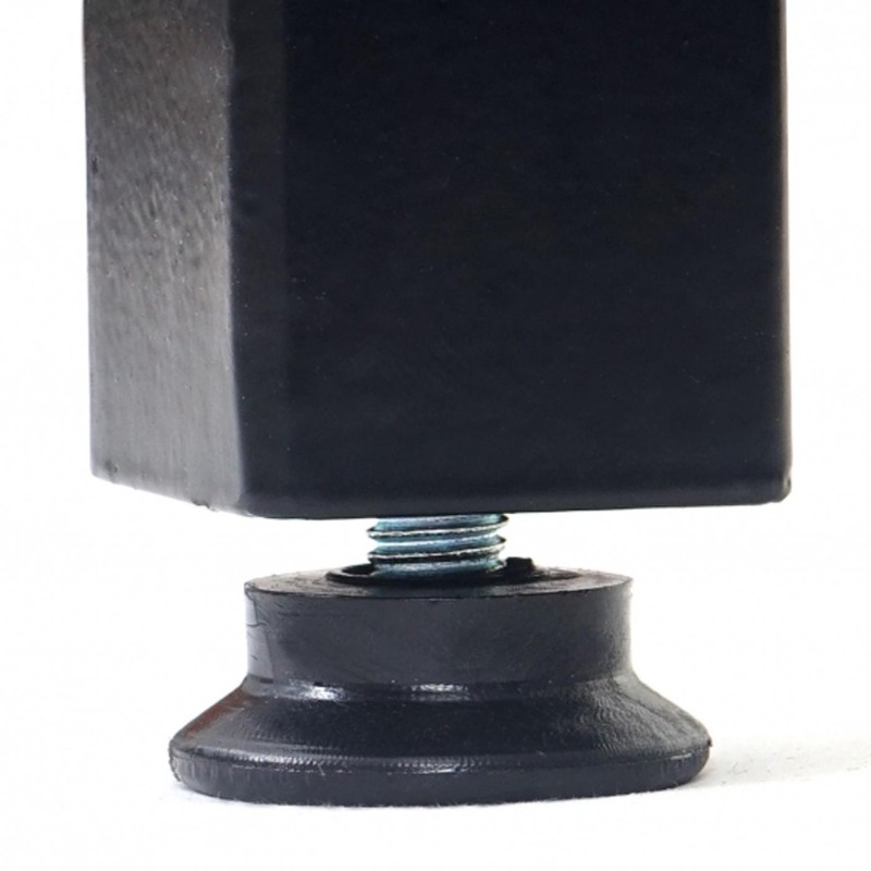 Mesa de oficina DEMI, estructura metálica y superficie en madera color negro