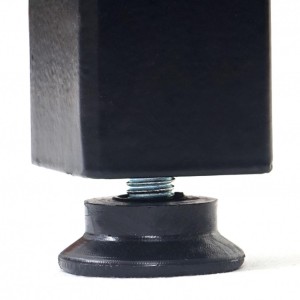 Mesa de oficina DEMI, estructura metálica y superficie en madera color negro