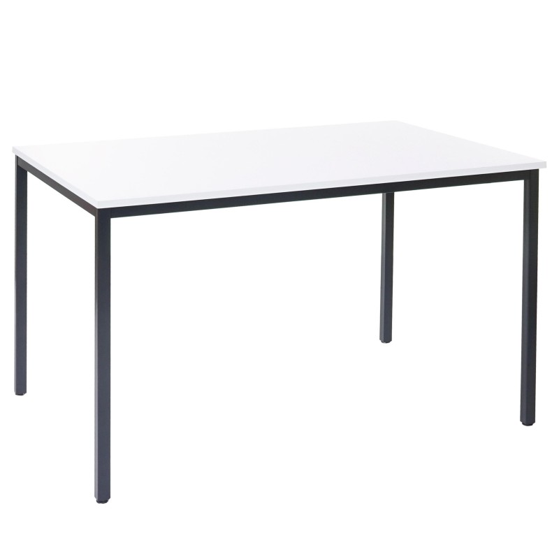 Mesa de oficina DEMI, estructura metálica y superficie en madera color negro