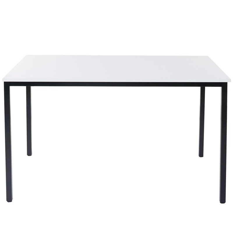 Mesa de oficina DEMI, estructura metálica y superficie en madera color negro