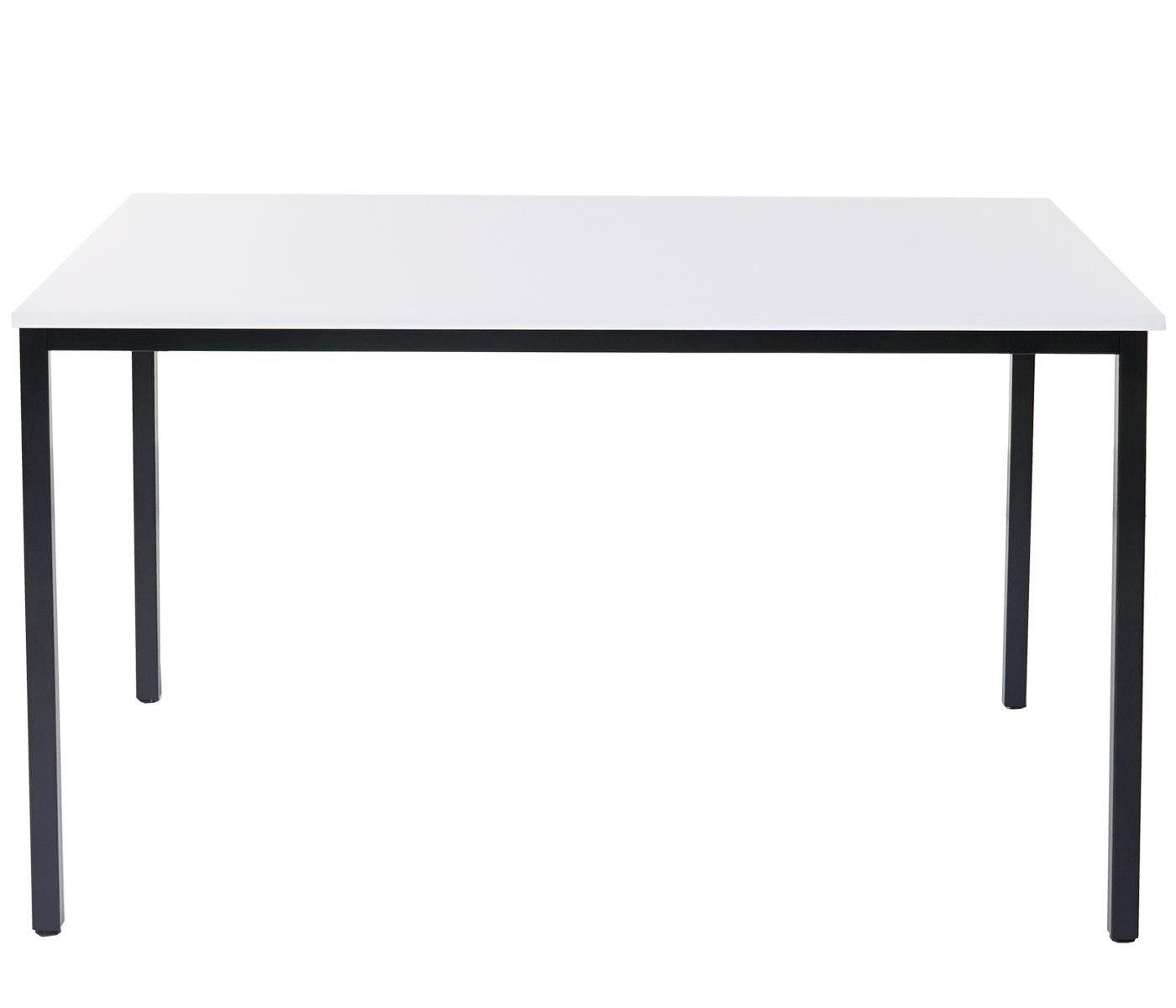 Mesa de oficina DEMI, dimensiones 120x80x74,5 cm, Estructura Metálica y Superficie en Madera Color Negro