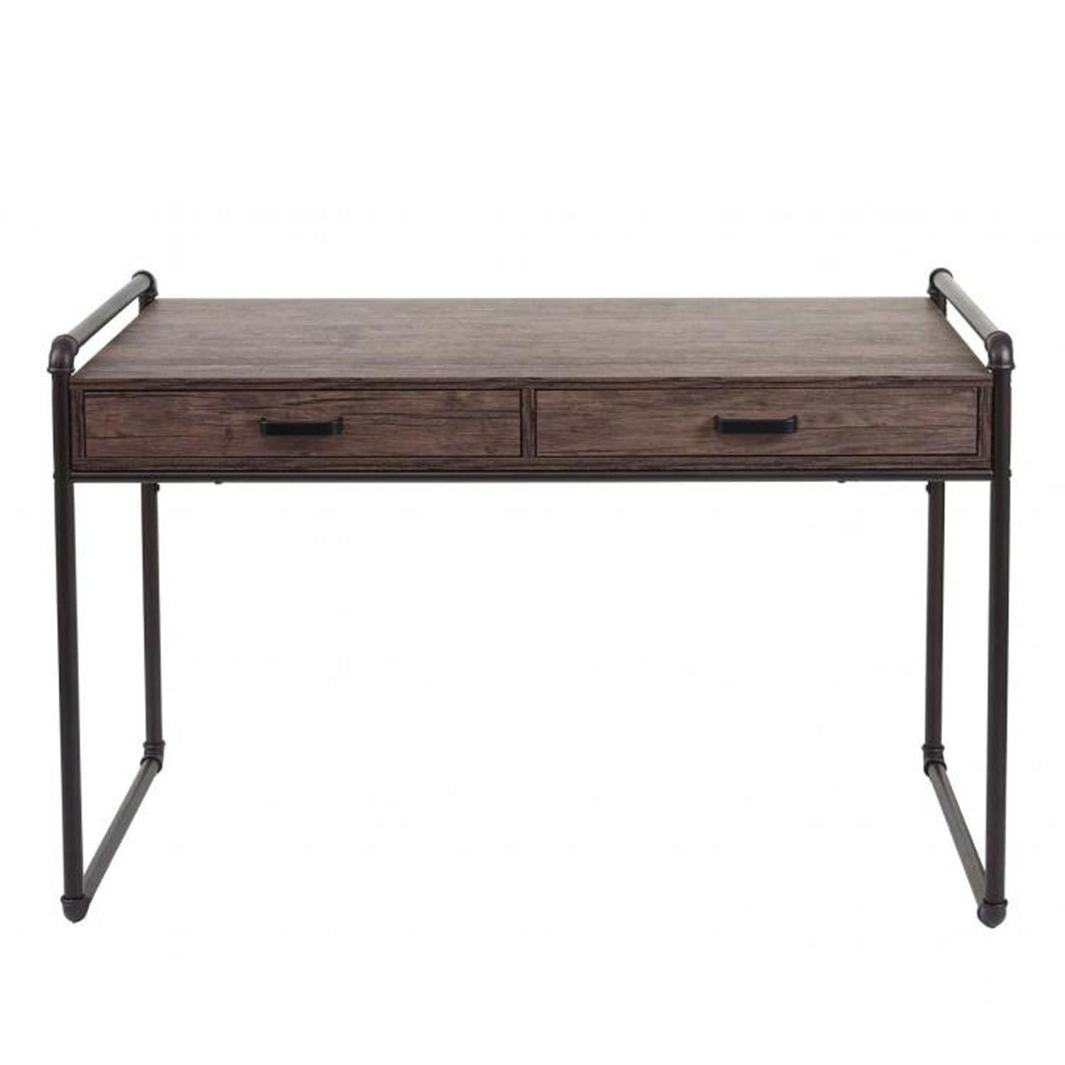 Mesa para Ordenador ZENIT, 120x70x75 cm, en Metal y Madera, color Marrón