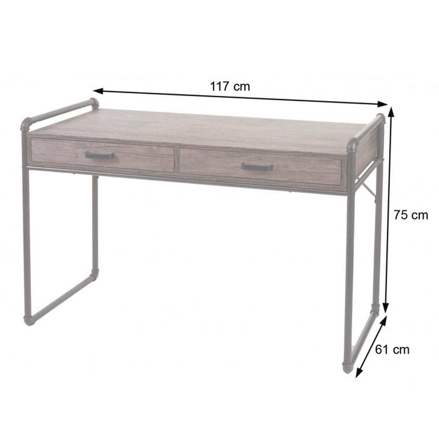 Mesa para Ordenador ZENIT, 120x70x75 cm, en Metal y Madera, color Marrón