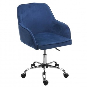 Silla de Oficina LINDA en Terciopelo color Negro