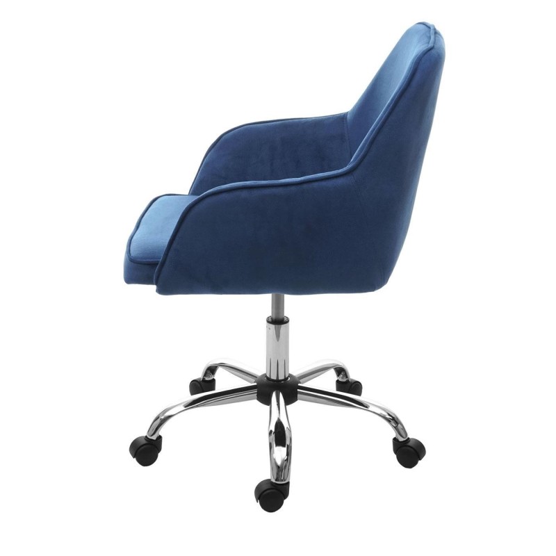 Silla de Oficina LINDA en Terciopelo color Negro