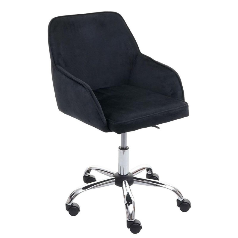 Silla de Oficina LINDA en Terciopelo color Negro