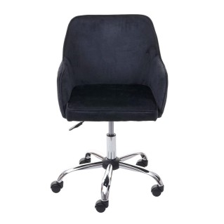 Silla de Oficina LINDA en Terciopelo color Negro 2