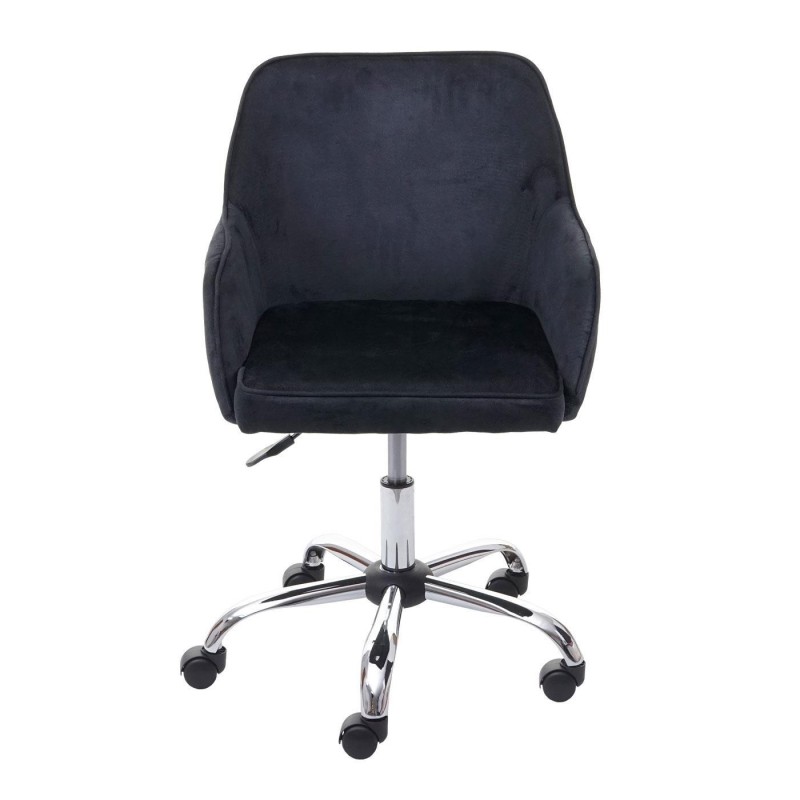 Silla de Oficina LINDA en Terciopelo color Negro
