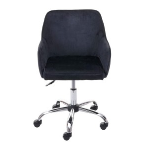 Silla de Oficina LINDA en Terciopelo color Negro