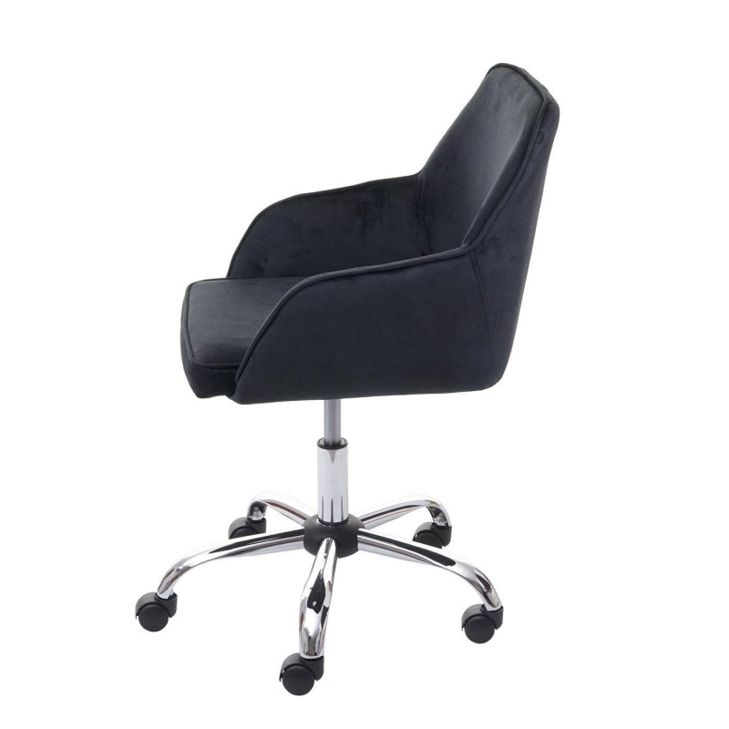 Silla de Oficina LINDA en Terciopelo color Negro