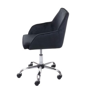 Silla de Oficina LINDA en Terciopelo color Negro