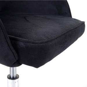 Silla de Oficina LINDA en Terciopelo color Negro