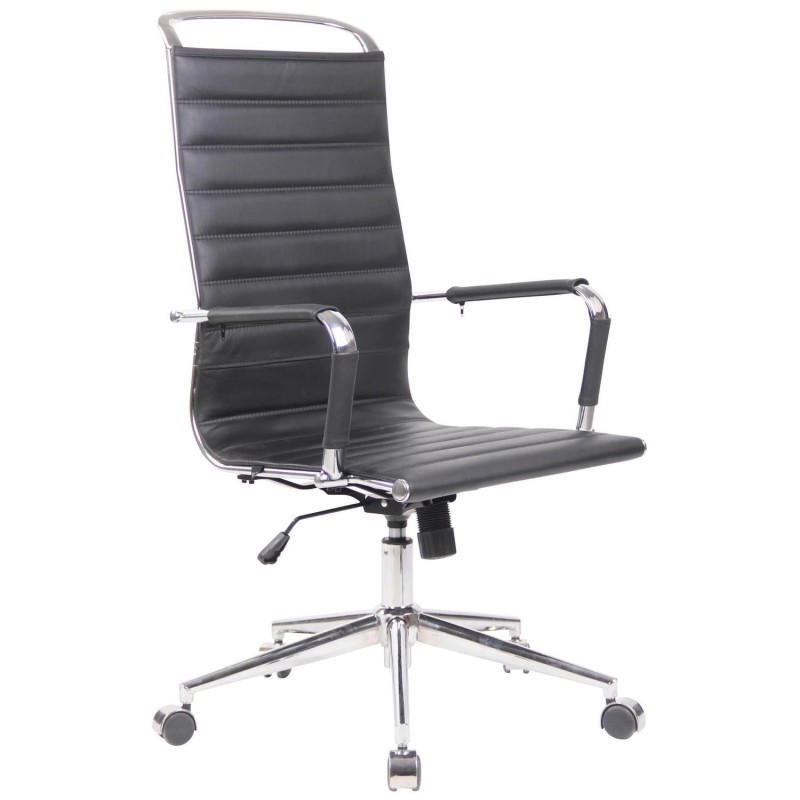 Silla de Oficina BRANES PIEL REAL color Negro