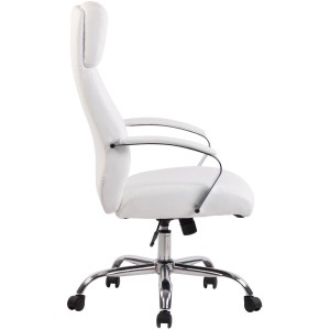 Sillón de oficina RONDA, base y brazos metálicos, piel negra