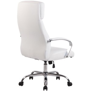 Sillón de oficina RONDA, base y brazos metálicos, piel negra