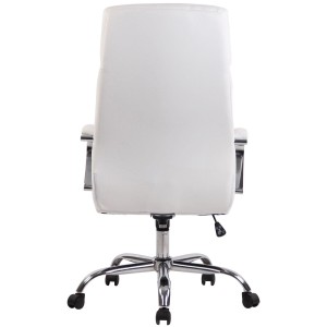 Sillón de oficina RONDA, base y brazos metálicos, piel negra