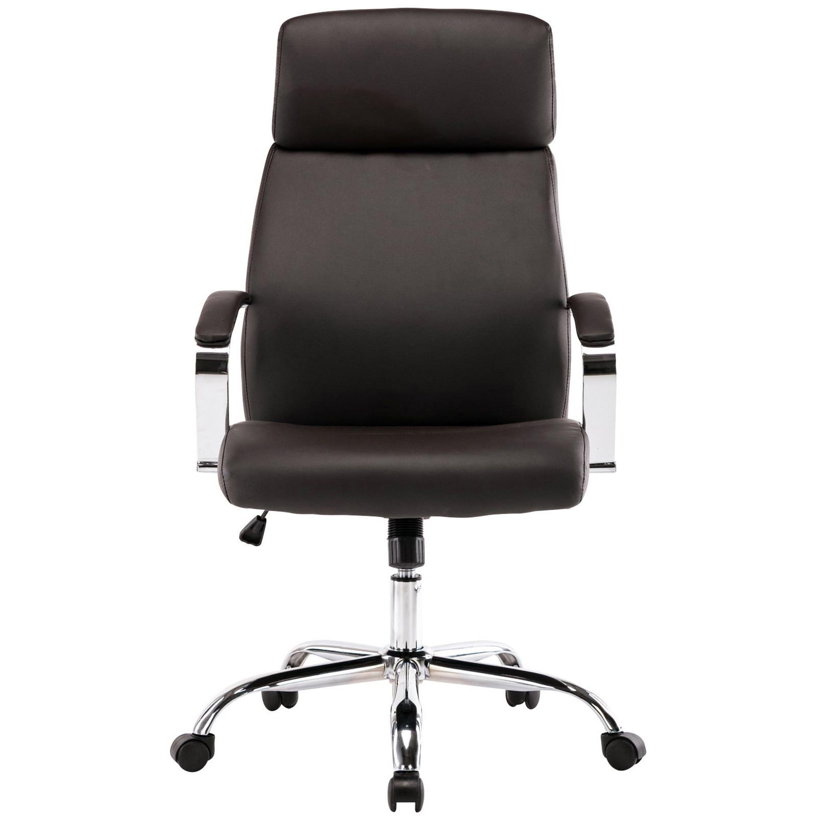 Sillón de Oficina RONDA, Muy Cómodo y Elegante, Base y Brazos Metálicos, Piel Negra