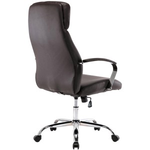Sillón de oficina RONDA, base y brazos metálicos, piel negra