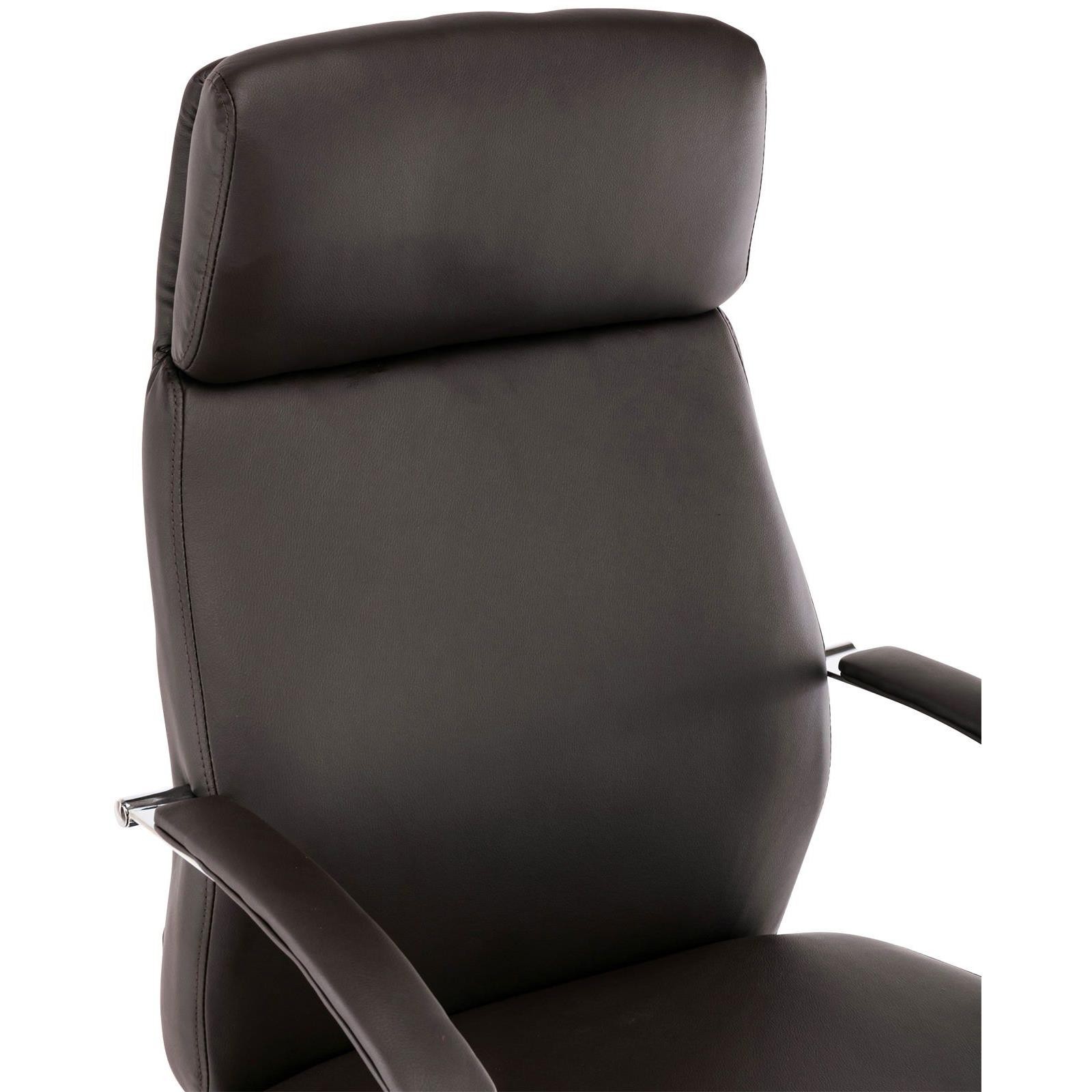 Sillón de Oficina RONDA, Muy Cómodo y Elegante, Base y Brazos Metálicos, Piel Negra