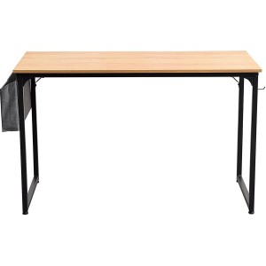 Mesa de oficina ANET, estructura metálica y superficie en madera color negro