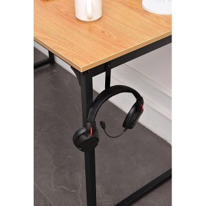 Mesa de oficina ANET, estructura metálica y superficie en madera color negro