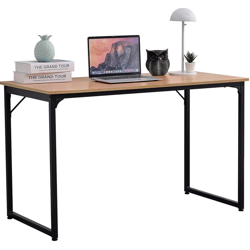 Mesa de oficina ANET, estructura metálica y superficie en madera color negro
