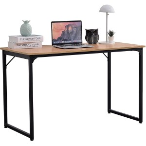 Mesa de oficina ANET, estructura metálica y superficie en madera color negro