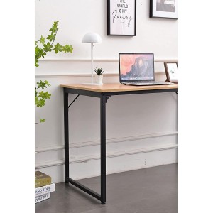 Mesa de oficina ANET, estructura metálica y superficie en madera color negro