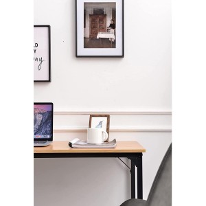 Mesa de oficina ANET, estructura metálica y superficie en madera color negro