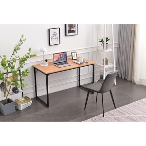 Mesa de oficina ANET, estructura metálica y superficie en madera color negro