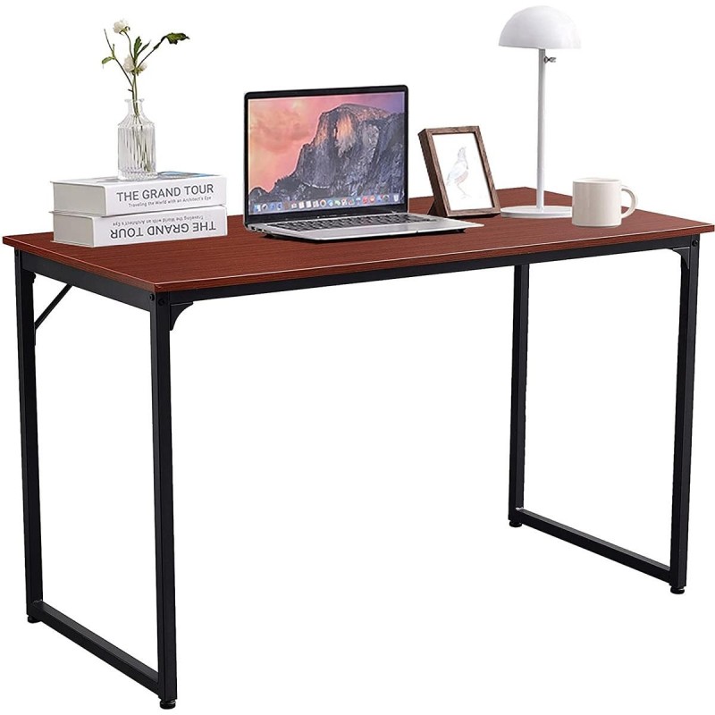 Mesa de oficina ANET, estructura metálica y superficie en madera color negro
