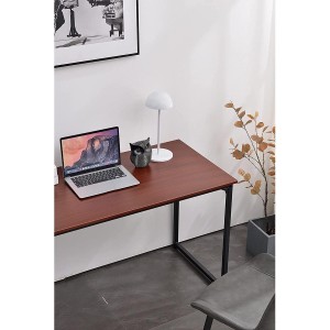 Mesa de oficina ANET, estructura metálica y superficie en madera color negro