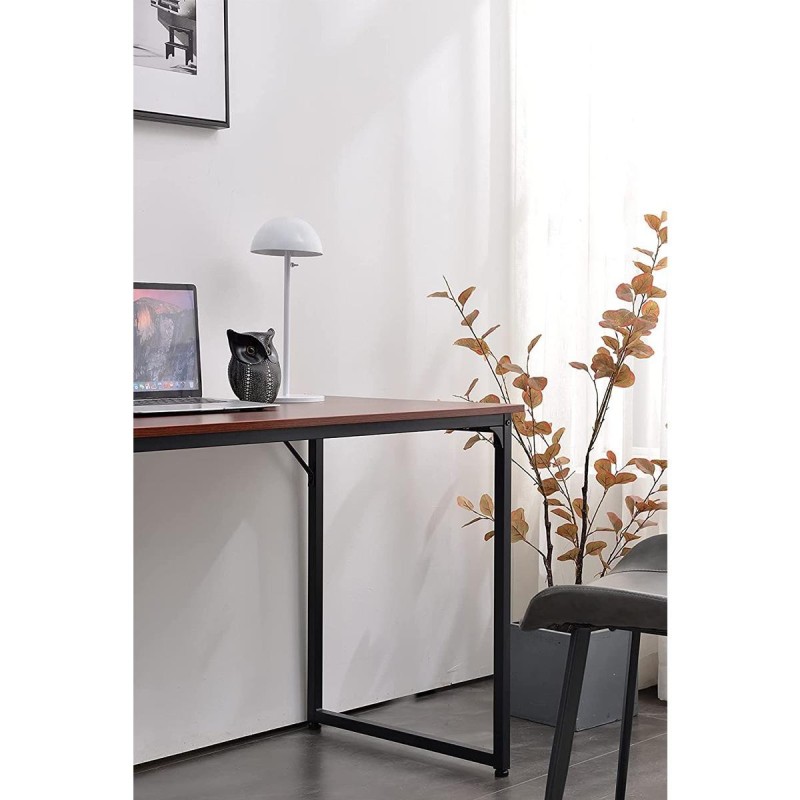 Mesa de oficina ANET, estructura metálica y superficie en madera color negro