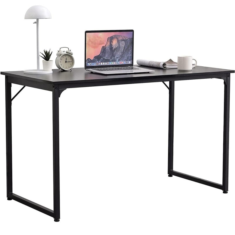 Mesa de oficina ANET, estructura metálica y superficie en madera color negro