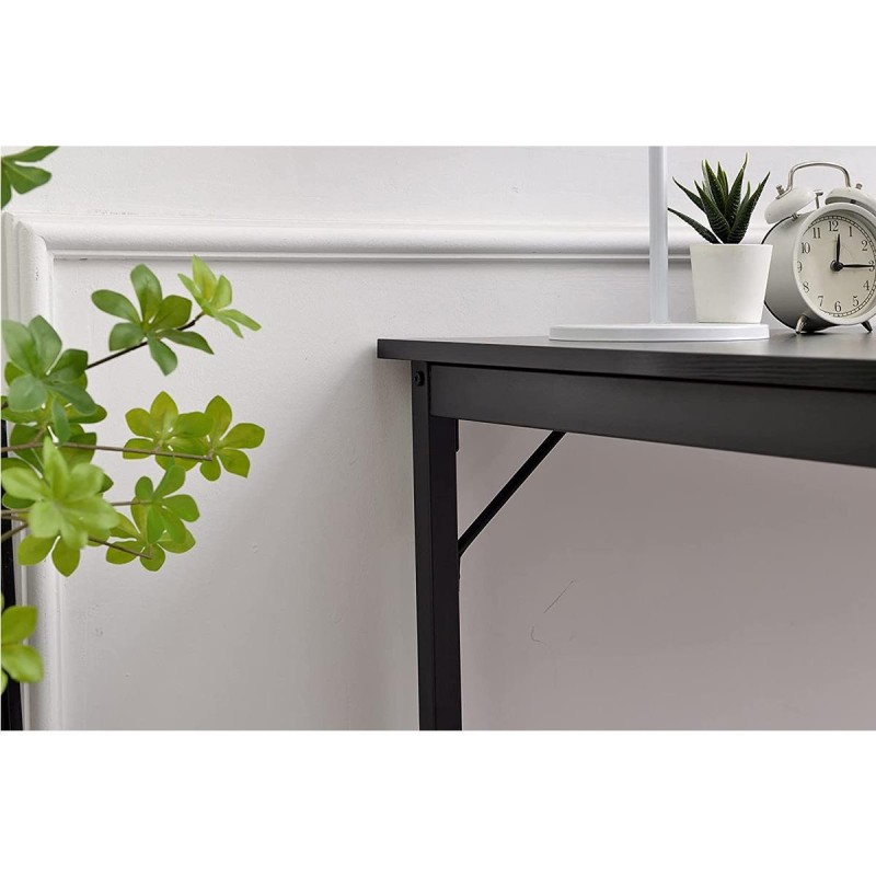 Mesa de oficina ANET, estructura metálica y superficie en madera color negro