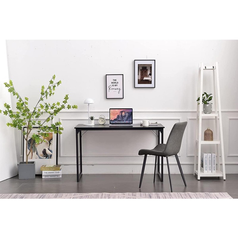 Mesa de oficina ANET, estructura metálica y superficie en madera color negro