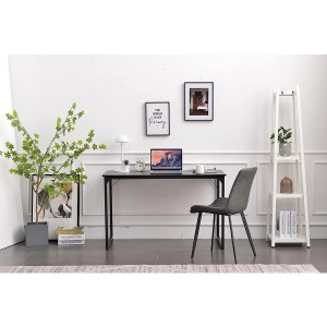 Mesa de oficina ANET, estructura metálica y superficie en madera color negro