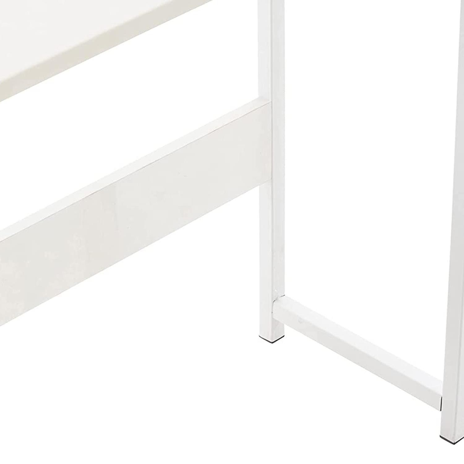 Mesa de Oficina SIDE, con Cajones y Estantes, 124x40x111 cm, en Metal y Madera color Negro