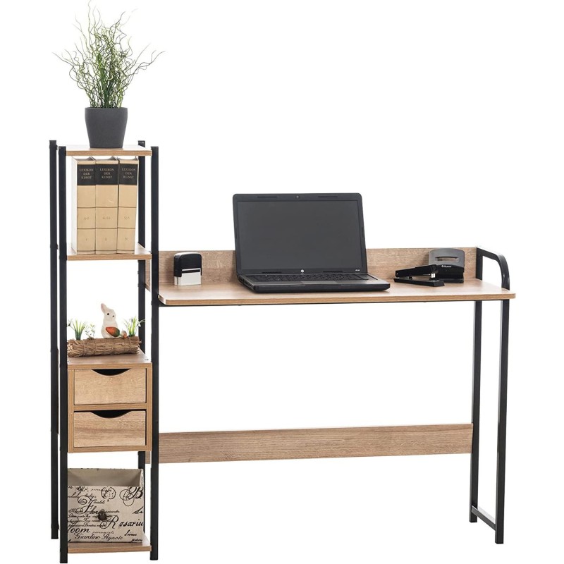 Mesa de Oficina SIDE en Metal y Madera color Negro