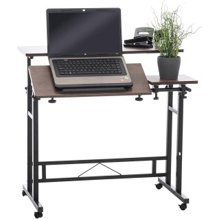 Mesa de Ordenador COMPY, totalmente ajustable y con altura regulable, en madera color nuez 2