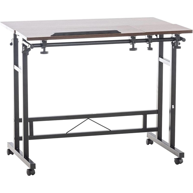 Mesa de Ordenador COMPY, totalmente ajustable y con altura regulable, en madera color nuez