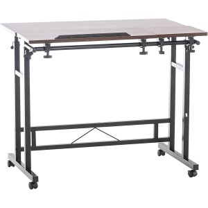 Mesa de Ordenador COMPY, totalmente ajustable y con altura regulable, en madera color nuez