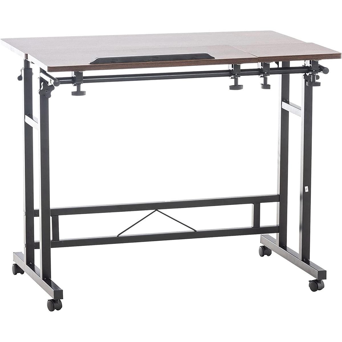 Mesa de Ordenador COMPY, 59x80x64-94 cm, Altura Regulable, en Madera color Nogal