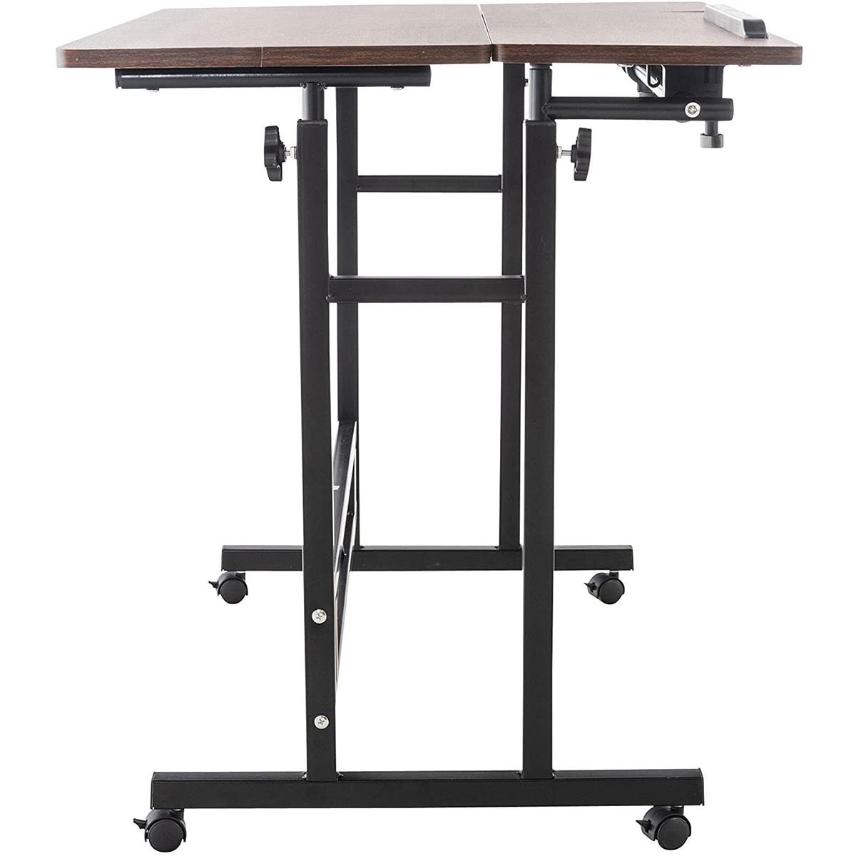 Mesa de Ordenador COMPY, 59x80x64-94 cm, Altura Regulable, en Madera color Nogal