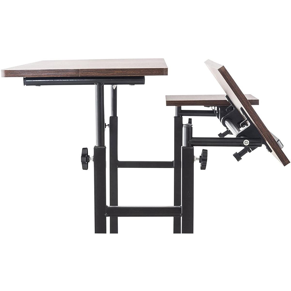 Mesa de Ordenador COMPY, 59x80x64-94 cm, Altura Regulable, en Madera color Nogal