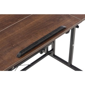 Mesa de Ordenador COMPY, totalmente ajustable y con altura regulable, en madera color nuez
