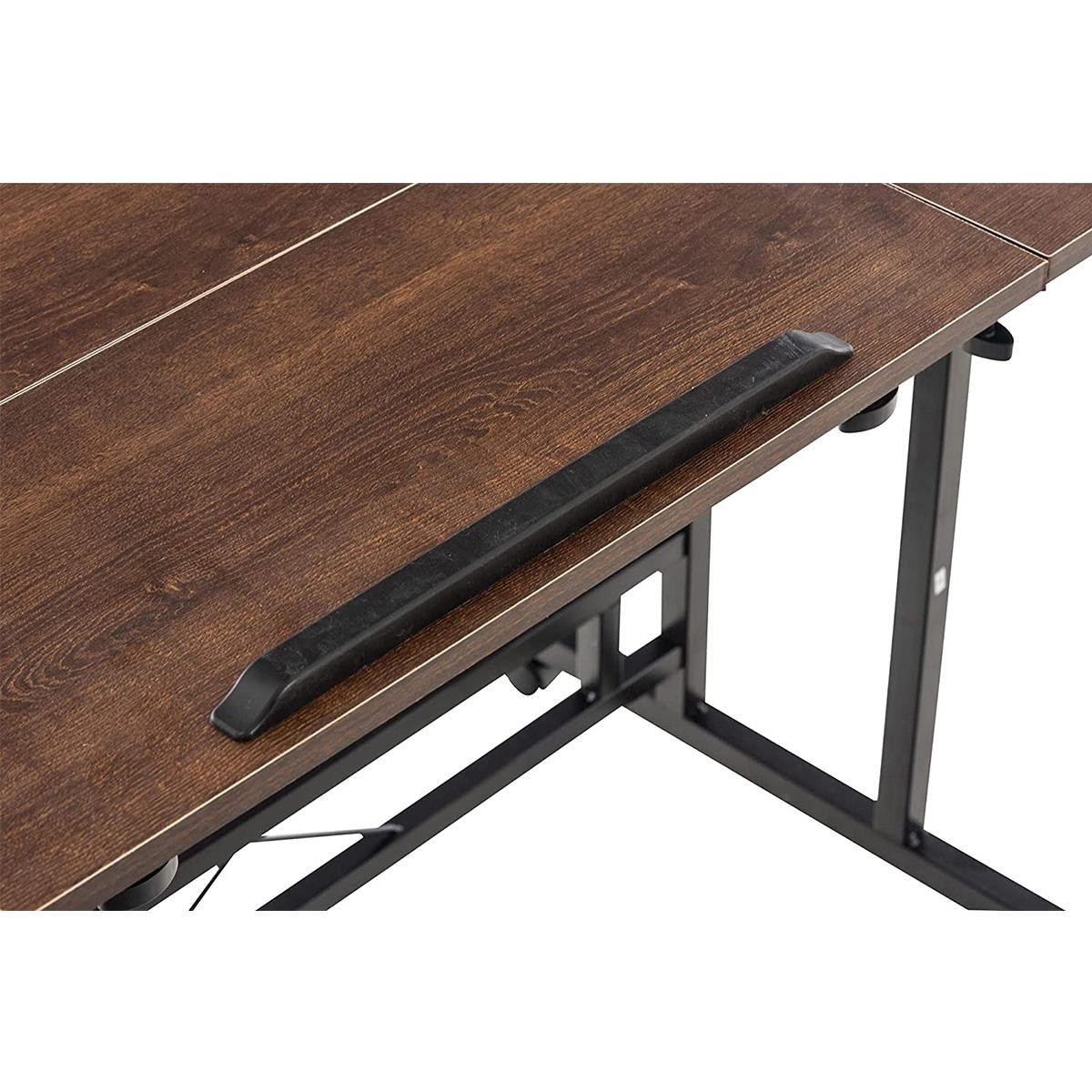 Mesa de Ordenador COMPY, 59x80x64-94 cm, Altura Regulable, en Madera color Nogal